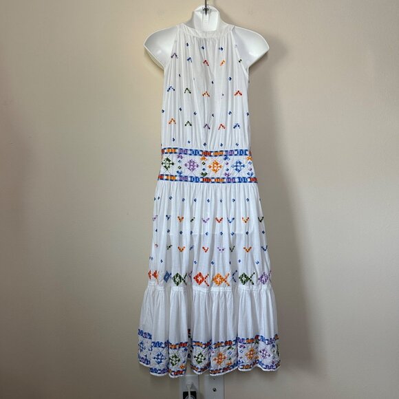 Roberto Cavalli Class Embroidered Tiered Midi Dress Womens Size 38 US 2 Boho Art - Picture 9 of 9